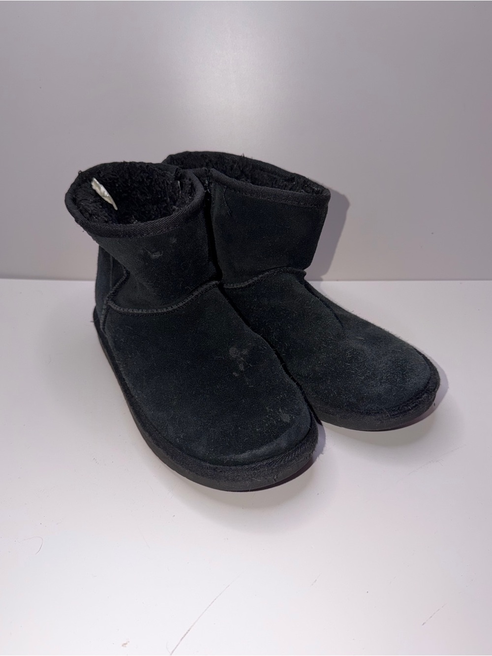 Kids Koolaburra by UGG Koola Mini boots black suede upper plush lining Girls 4